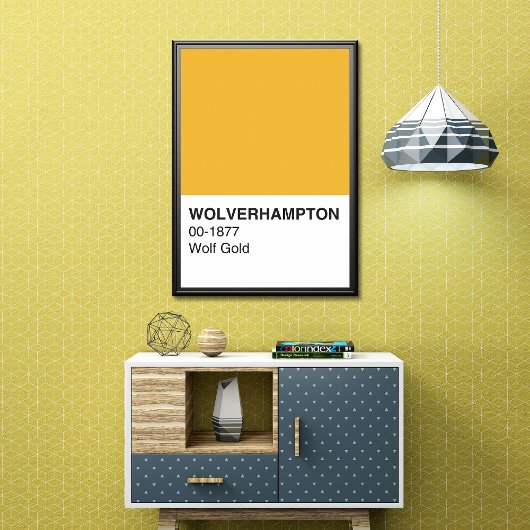 Wolverhampton Wolf Gold - Volledige breedte Perfect Poster