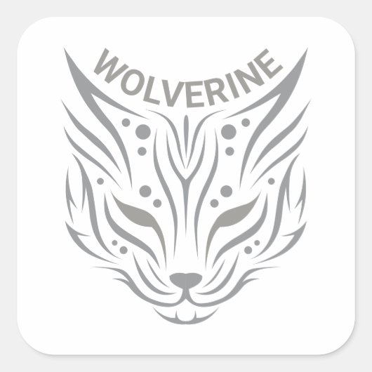 Wolverine Vierkante Sticker (Voorkant)