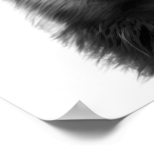 Wolverine Woodland Modern Portret zwart wit Poster (Hoek)