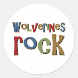 Wolverines Rock Ronde Sticker