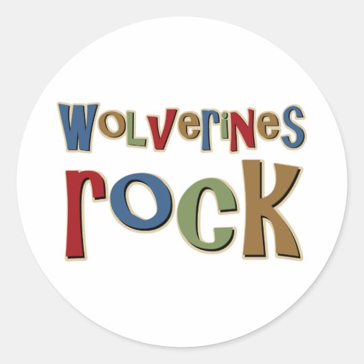 Wolverines Rock Ronde Sticker (Voorkant)