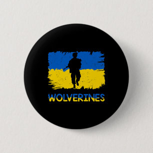 Wolverines steun Oekraine steun Oekraine stand W Ronde Button 5,7 Cm