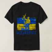 Wolverines steunen Oekraïne, Oekraïne Wolverines L T-shirt (Design voorkant)