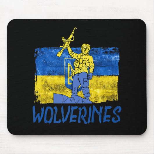 Wolverines steunen Oekraïne Wolverines Love Muismat (Voorkant)