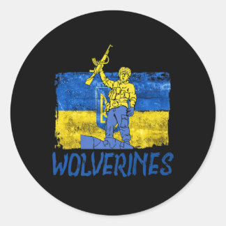 Wolverines steunen Oekraïne Wolverines Love Ronde Sticker