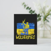 Wolverines steunt Oekraïne, Oekraïne Wolverines Briefkaart (Staand voorkant)