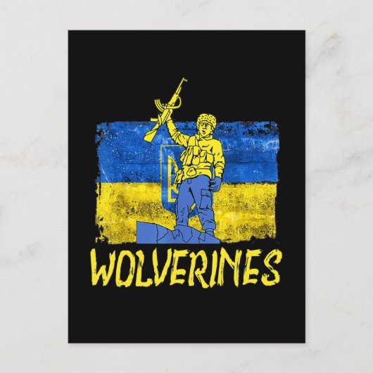 Wolverines steunt Oekraïne, Oekraïne Wolverines Briefkaart (Voorkant)