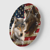 Wolves American Flag Grote Klok (Hoek)