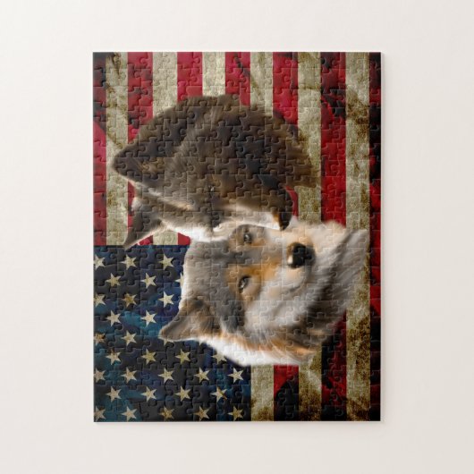 Wolves American Flag Legpuzzel (Verticaal)
