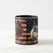 Wolves American Flag Mok (Midden)