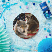 Wolves American Flag Papieren Bordje (Feest)