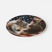 Wolves American Flag Papieren Bordje (Gekanteld)