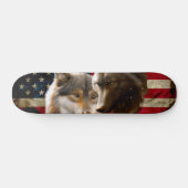 Wolves American Flag Persoonlijk Skateboard (Horizontaal)