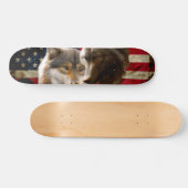 Wolves American Flag Persoonlijk Skateboard (Horizontaal)