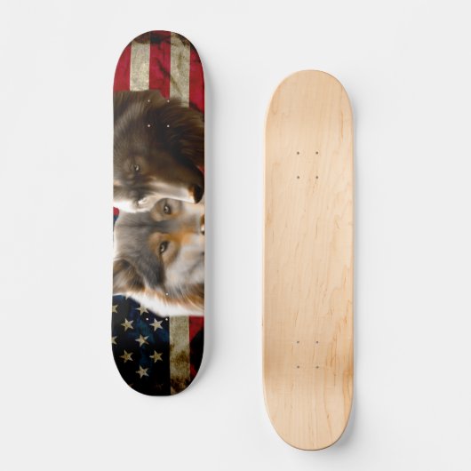 Wolves American Flag Persoonlijk Skateboard (Voorkant)