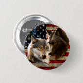 Wolves American Flag Ronde Button 5,7 Cm (Voorkant /achterkant)