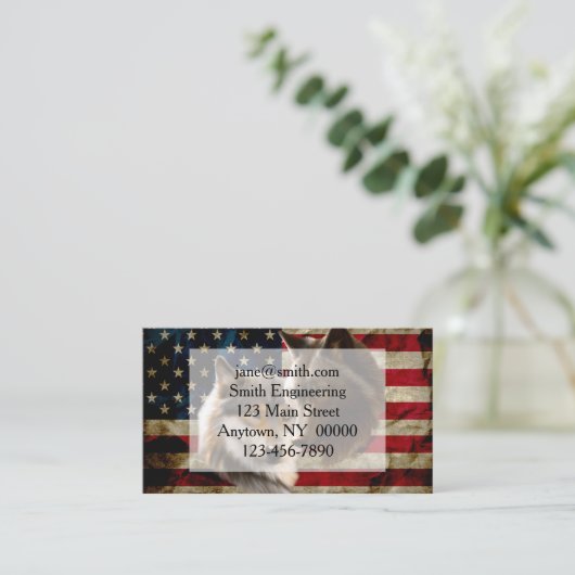 Wolves American Flag Visitekaartje (Staand voorkant)