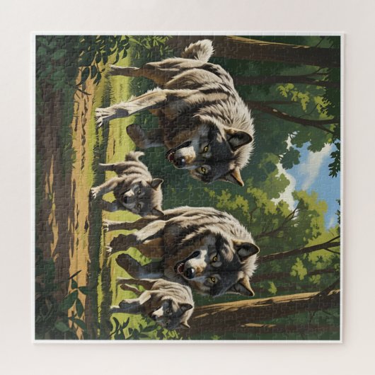 Wolves and Pups - Animal Puzzle Legpuzzel (Horizontaal)