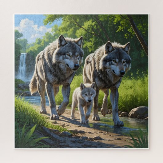 Wolves and Pups - Animal Puzzle Legpuzzel (Verticaal)