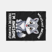Wolves Are Awesome Funny Wolf Gif Zookeeper Fleece Deken (Voorkant (Horizontaal))