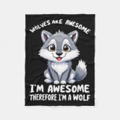 Wolves Are Awesome Funny Wolf Gif Zookeeper Fleece Deken (Voorkant)