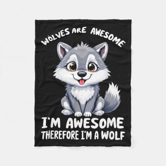 Wolves Are Awesome Funny Wolf Gif Zookeeper Fleece Deken (Voorkant)