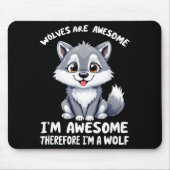 Wolves Are Awesome Funny Wolf Gif Zookeeper  Muismat (Voorkant)