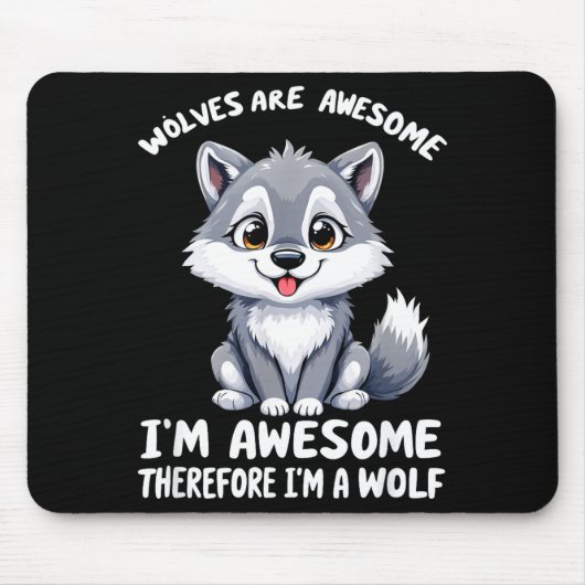 Wolves Are Awesome Funny Wolf Gif Zookeeper  Muismat (Voorkant)