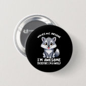 Wolves Are Awesome Funny Wolf Gif Zookeeper Ronde Button 5,7 Cm (Voorkant /achterkant)