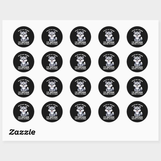 Wolves Are Awesome Funny Wolf Gif Zookeeper Ronde Sticker (Vel)