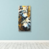 Wolves family canvas afdruk (Insitu (Houten vloer))