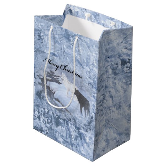 Wolves Gift Bag - Medium, Matte Medium Cadeauzakje (Achterkant Gekanteld)