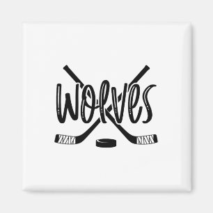 Wolves Hockey Team Mascot School Spirit Game Night Magneet