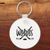 Wolves Hockey Team Mascot School Spirit Game Night Sleutelhanger (Voorkant)