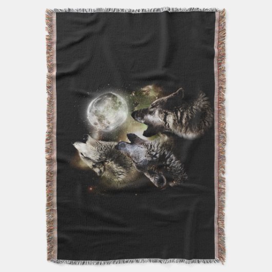Wolves Howling Full Moon Deken (Voorkant Verticaal)