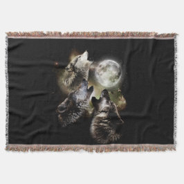 Wolves Howling Full Moon Deken