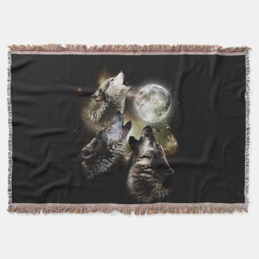 Wolves Howling Full Moon Deken (Voorkant)