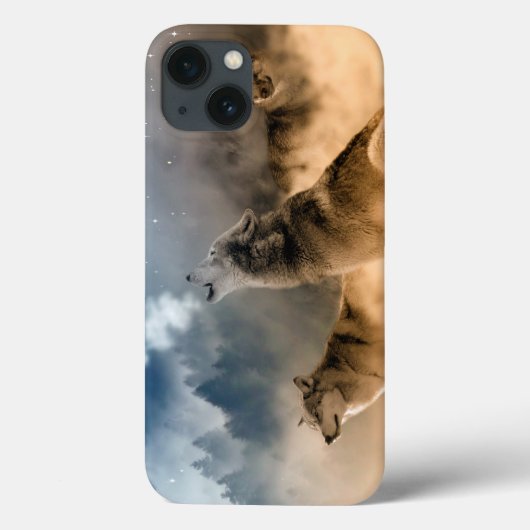 Wolves Howling in de Moon iPad-draagtas Case-Mate iPhone Case (Achterkant)
