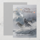 Wolves In Snow Christmas Holiday Business Greeting Feestdagenkaart (Voorkant / Achterkant)