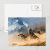 Wolves Moon Fog Natuur Scenery Briefkaart (Voorkant / Achterkant)