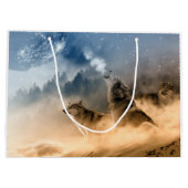 Wolves Moon Fog Natuur Scenery Large Cadeautasje (Achterkant)