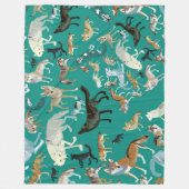 Wolves of the World (pattern) #1 Fleece Deken (Voorkant)