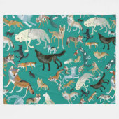 Wolves of the World (pattern) #1 Fleece Deken (Voorkant (Horizontaal))