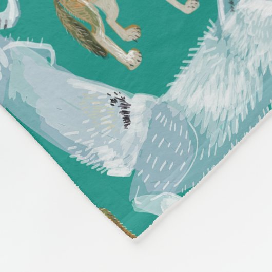 Wolves of the World (pattern) Fleece Deken (Hoek)