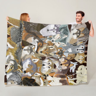 Wolves of the World puzzle Fleece Deken