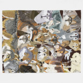 Wolves of the World puzzle Fleece Deken (Voorkant (Horizontaal))