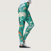 Wolves of the world Turquoise pattern Leggings (Rechts)