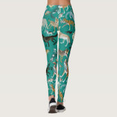 Wolves of the world Turquoise pattern Leggings (Achterkant)