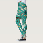 Wolves of the world Turquoise pattern Leggings (Links)