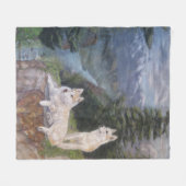 Wolves "Safe Haven" Fleece Blanket (Voorkant (Horizontaal))